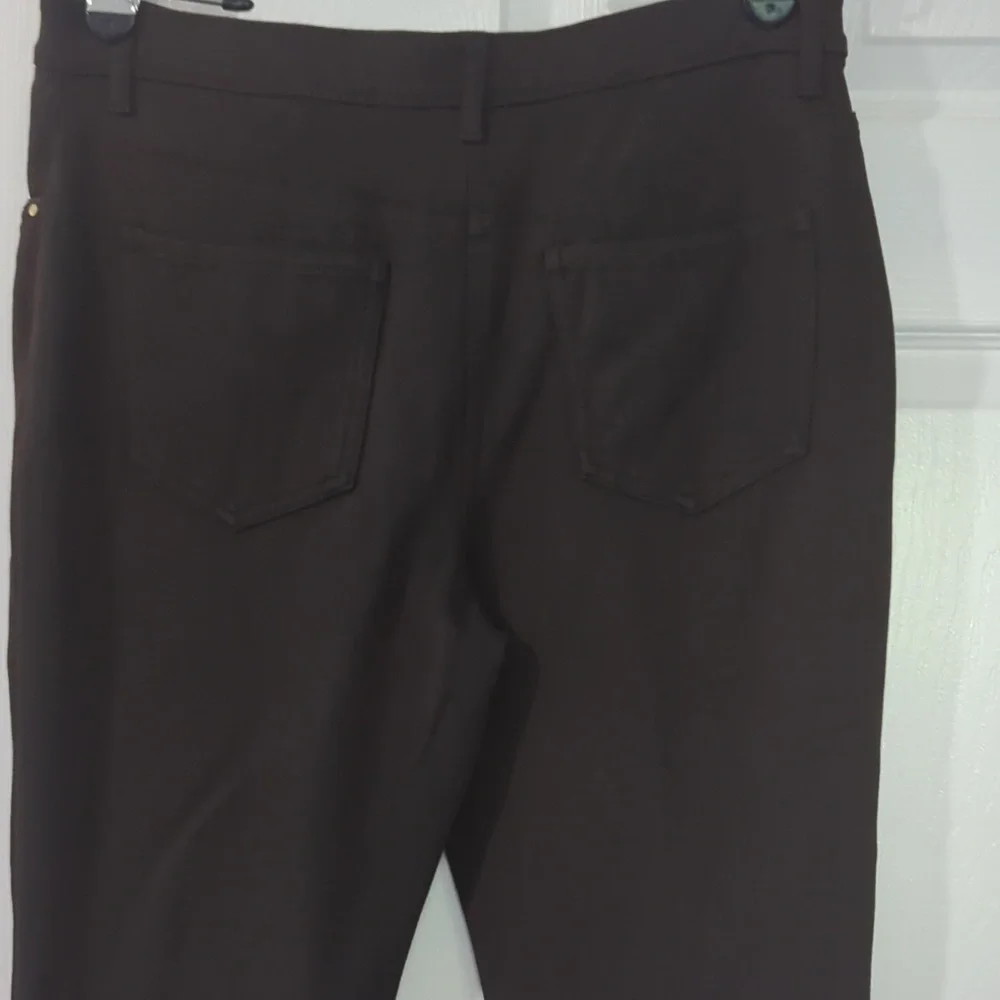 Chico's So Slimming Brown Getaway Slim Leg Pants Chicos 1 Short ~ Sz 8